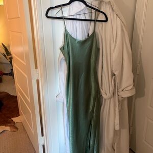 Double Zero Green Spaghetti Strap Maxi Dress